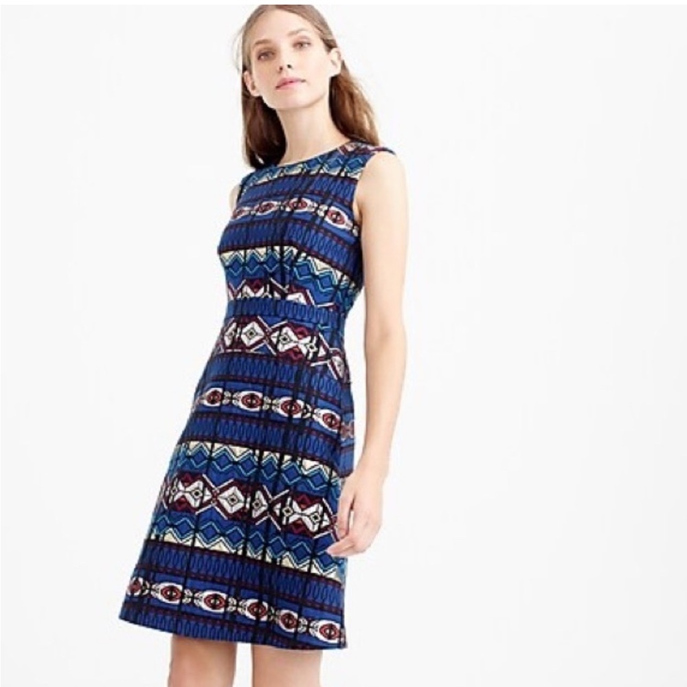 J. Crew Multicolor Geometric Midi Dress